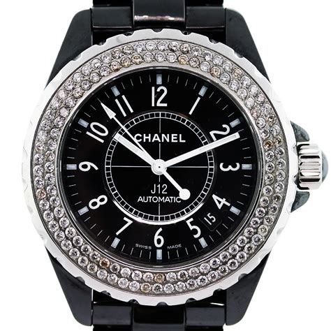 black chanel watch women'|j12 chanel watch with diamonds.